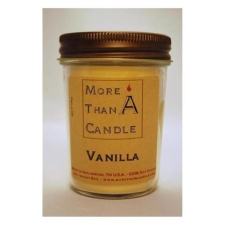 MORE THAN A CANDLE More Than A Candle VNA8J 8 oz Jelly Jar Soy Candle; Vanilla VNA8J